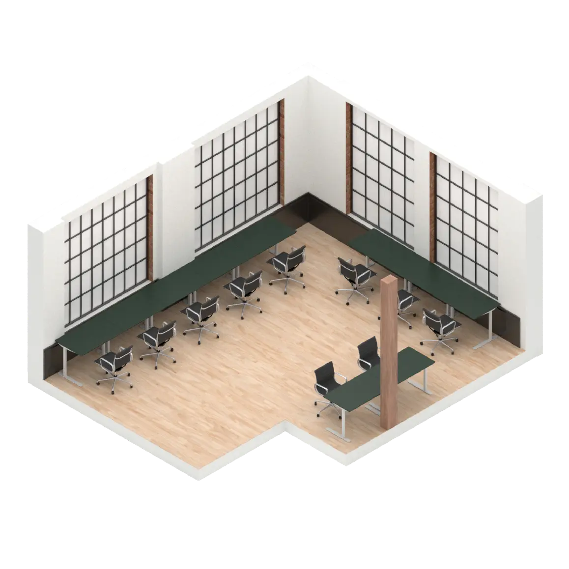 Private, lockable office suite